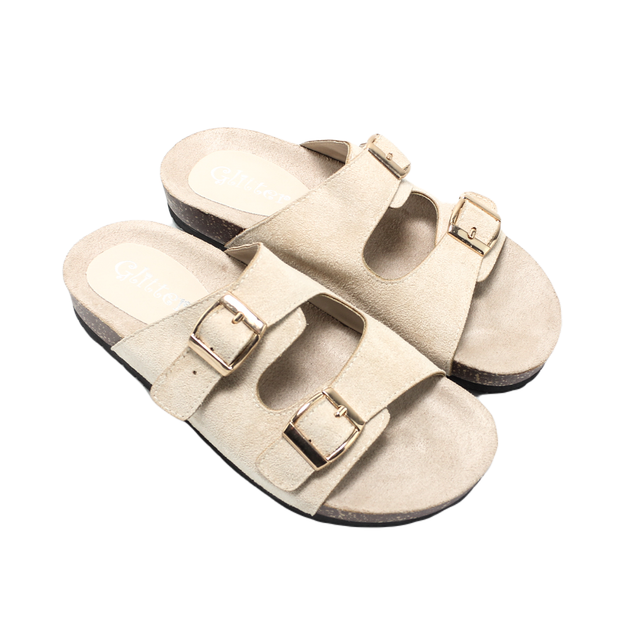 Suede Stylish Slippers - Beige