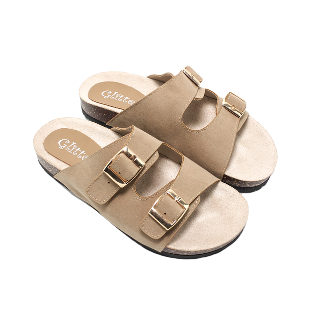 Suede Stylish Slippers - Light Brown