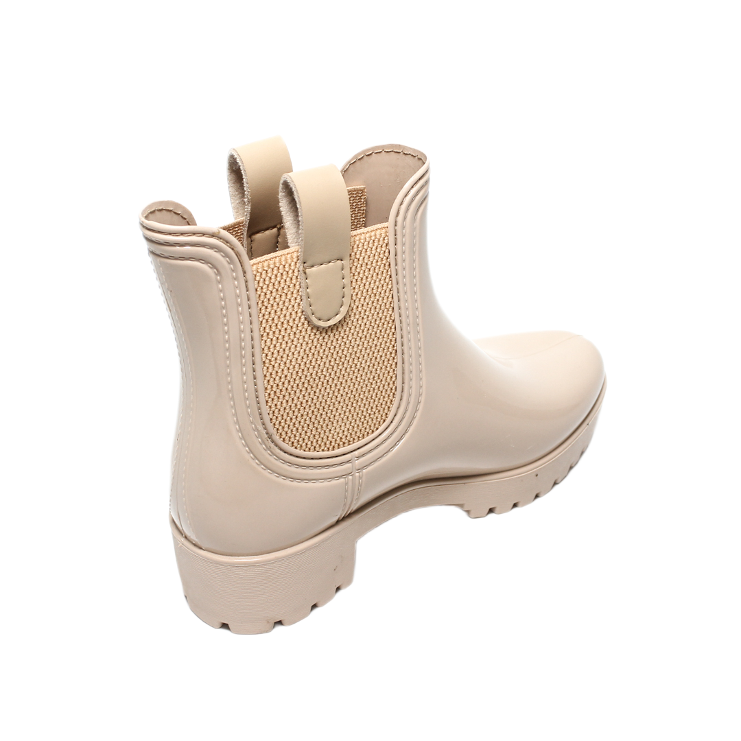 Silicone Chelsea Rain Boots – Beige
