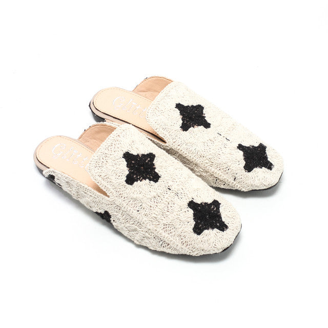 Canvas Stylish Mules - Beige