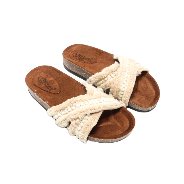 Canvas Stylish Slippers - Beige