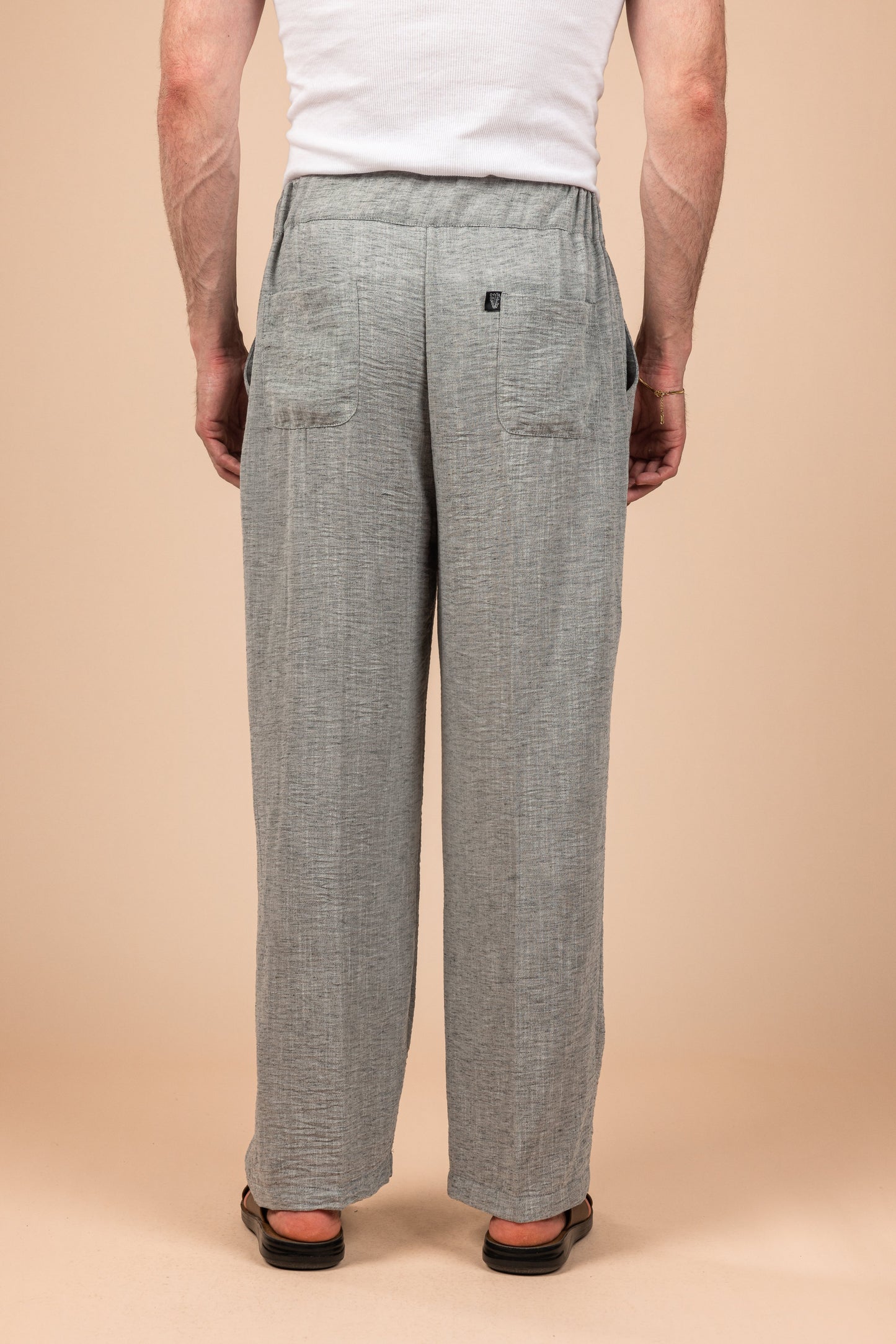 Tailored Linen Pants - Gray