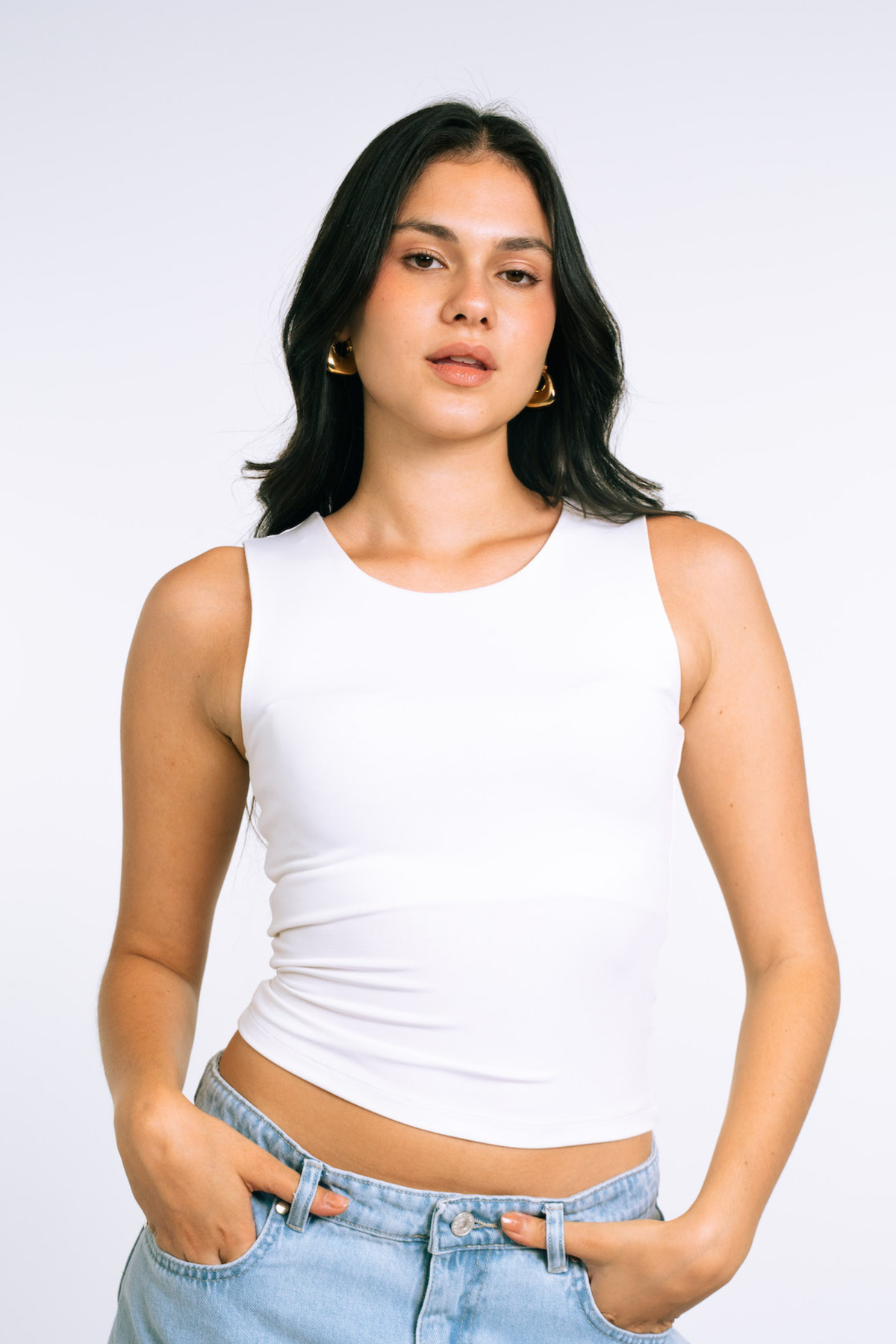 Basic Mockneck Top - Off White