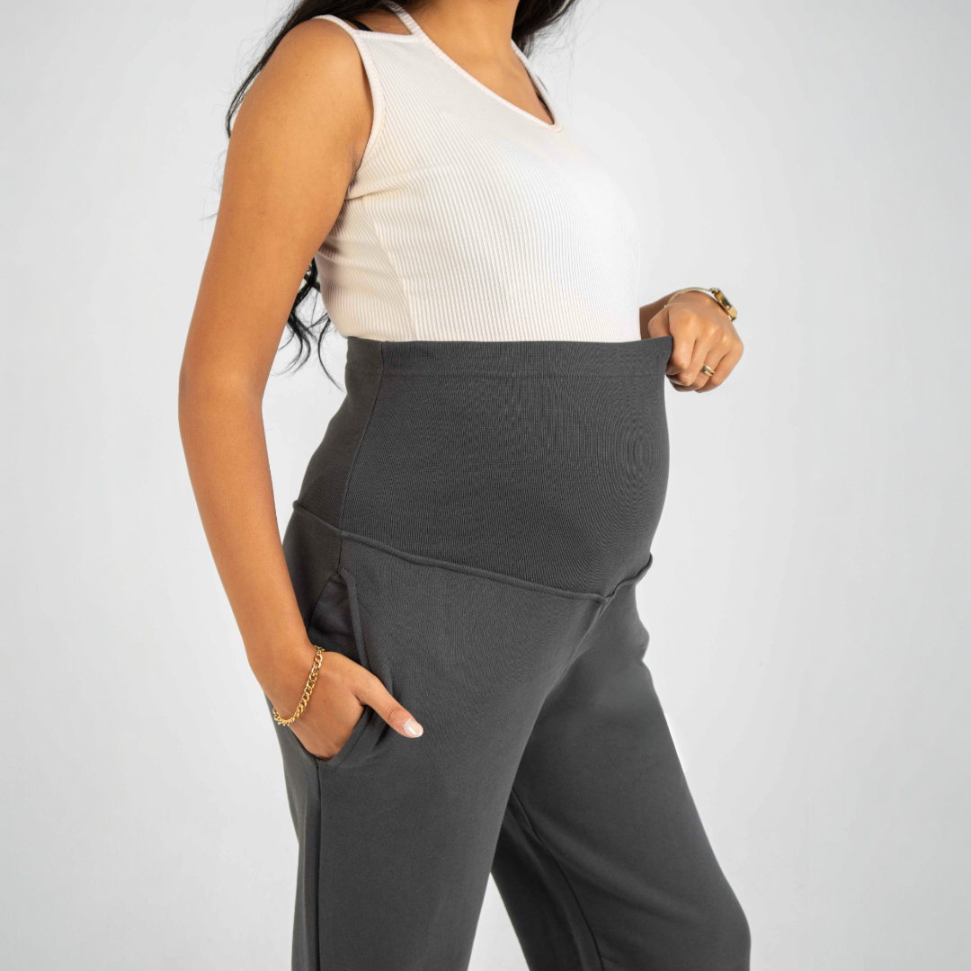 French Terry Solid Maternity Pants