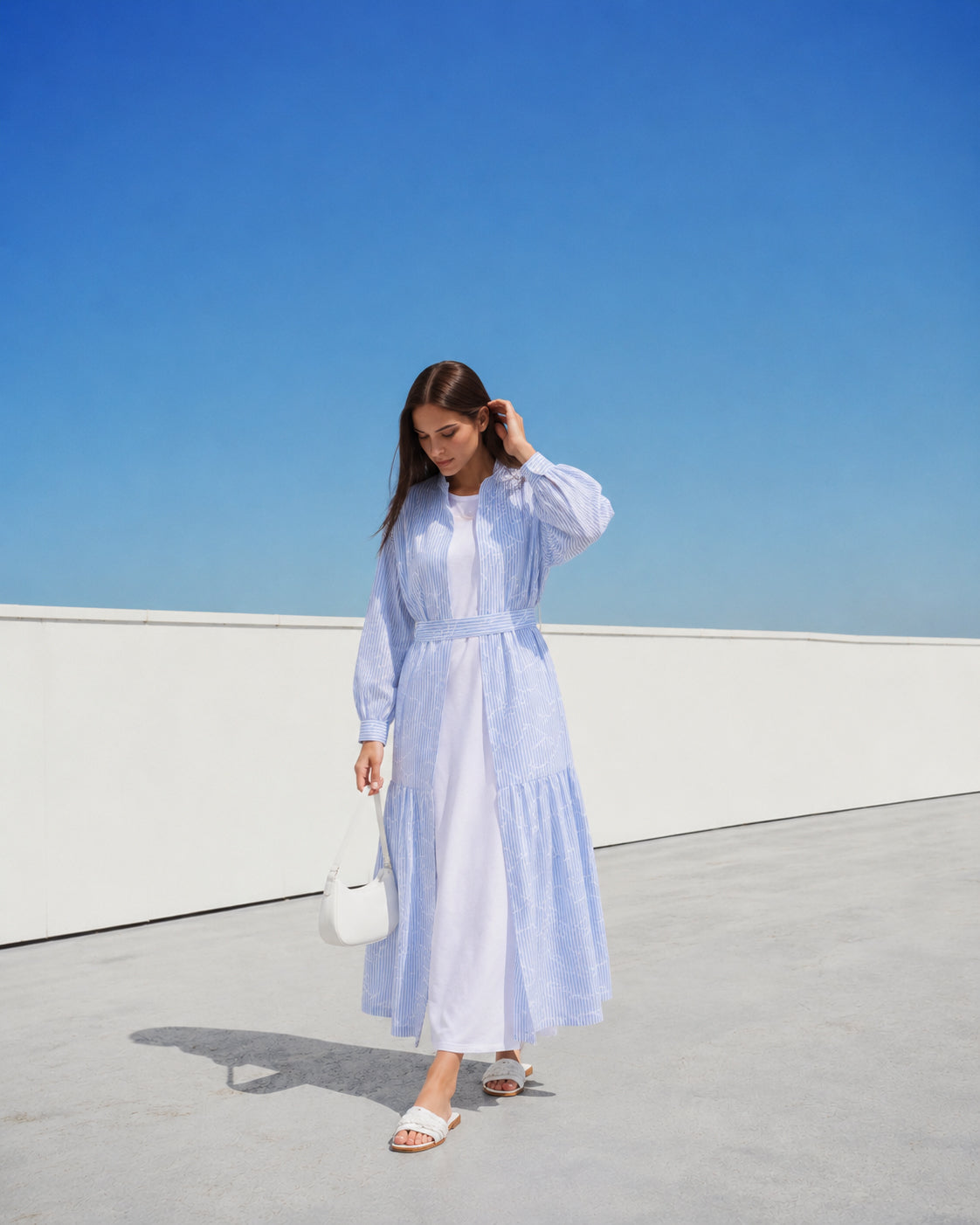 Soft Tide Dress with Belt