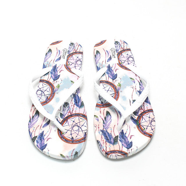 Dreamcatcher Print Flip Flops – Multicolor