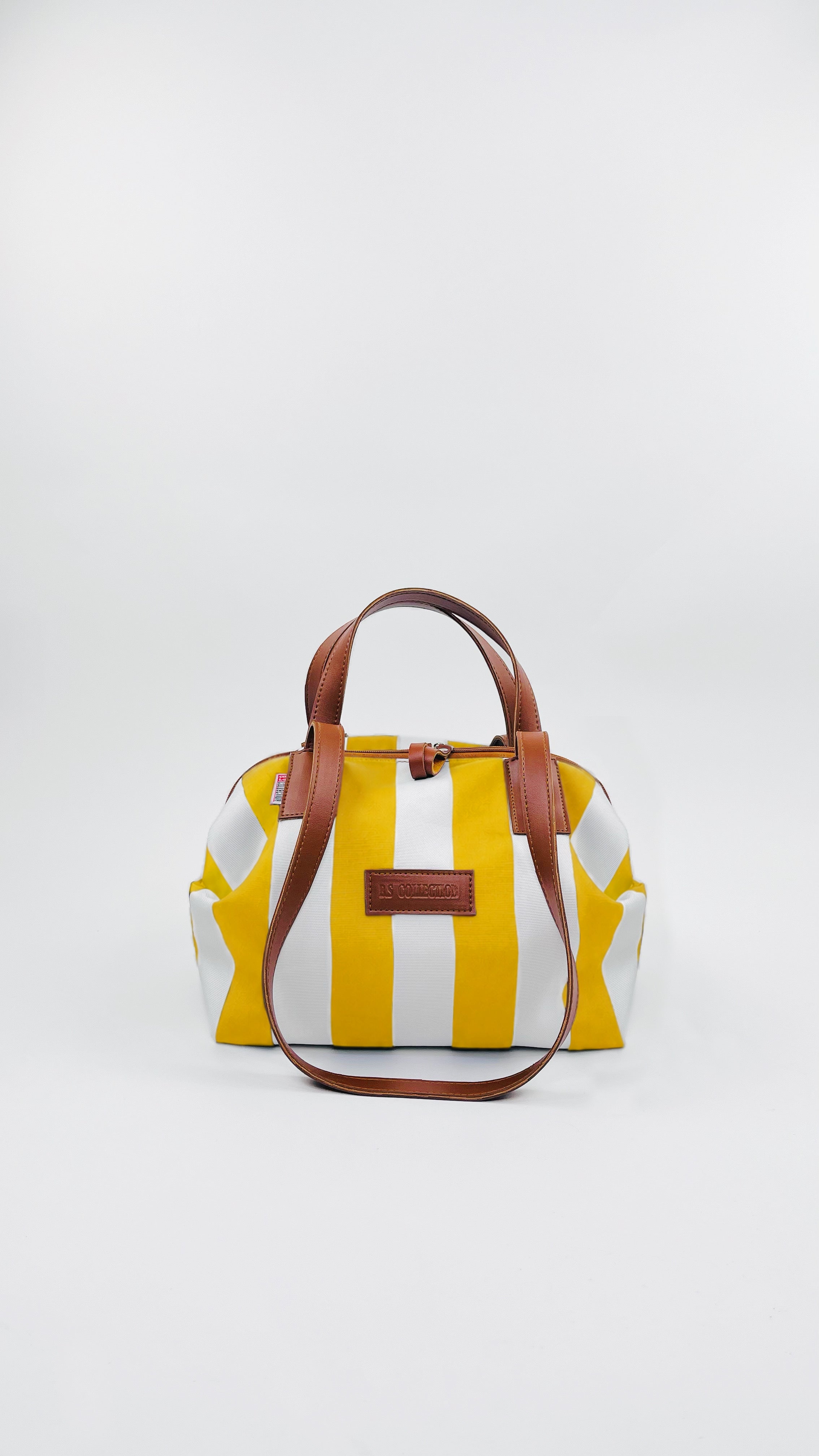 Striped Hand Bags - Yellow & White