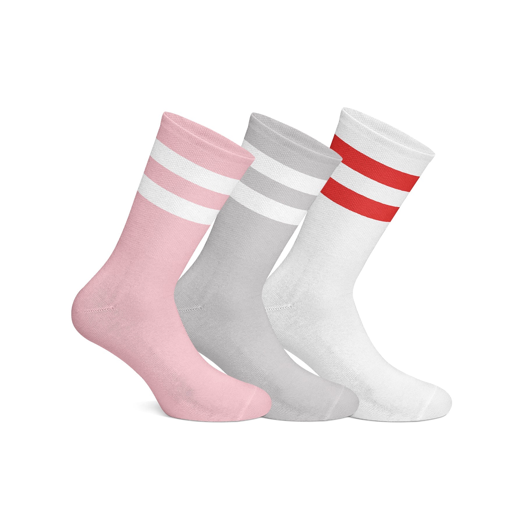 Cotton Adidas Striped Crew Socks - Pack Of 3