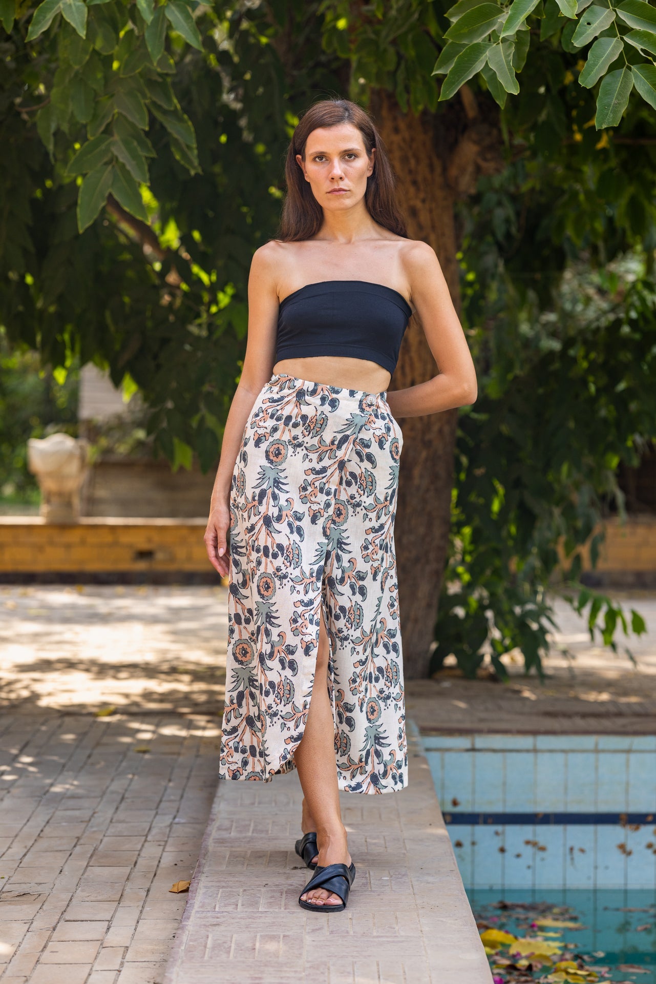 Boho Linen Wrap Skirt