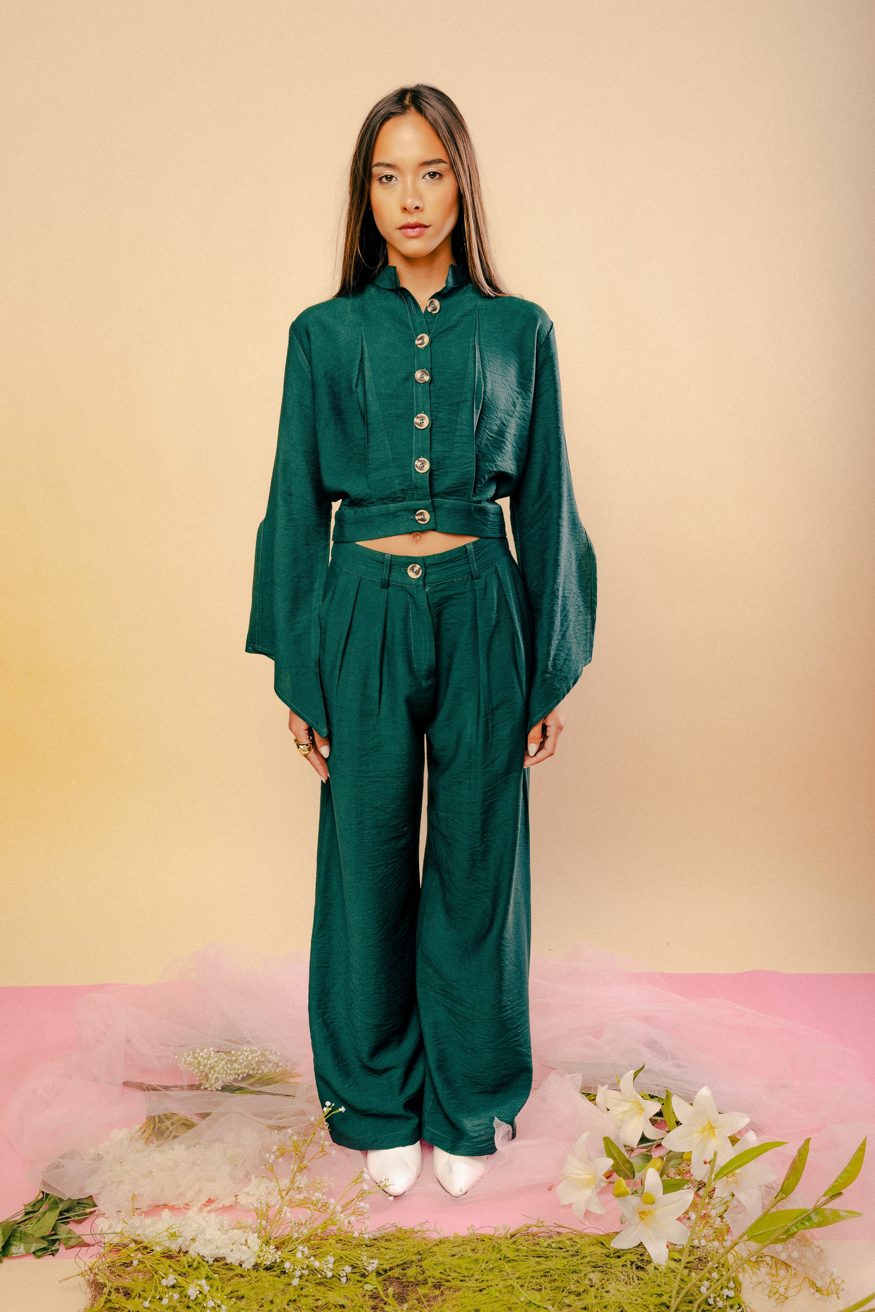 Linen Forest Haven Pants - Green