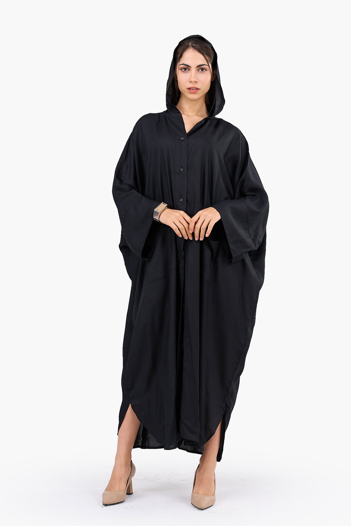 Oversized Hooded Shirt Dress