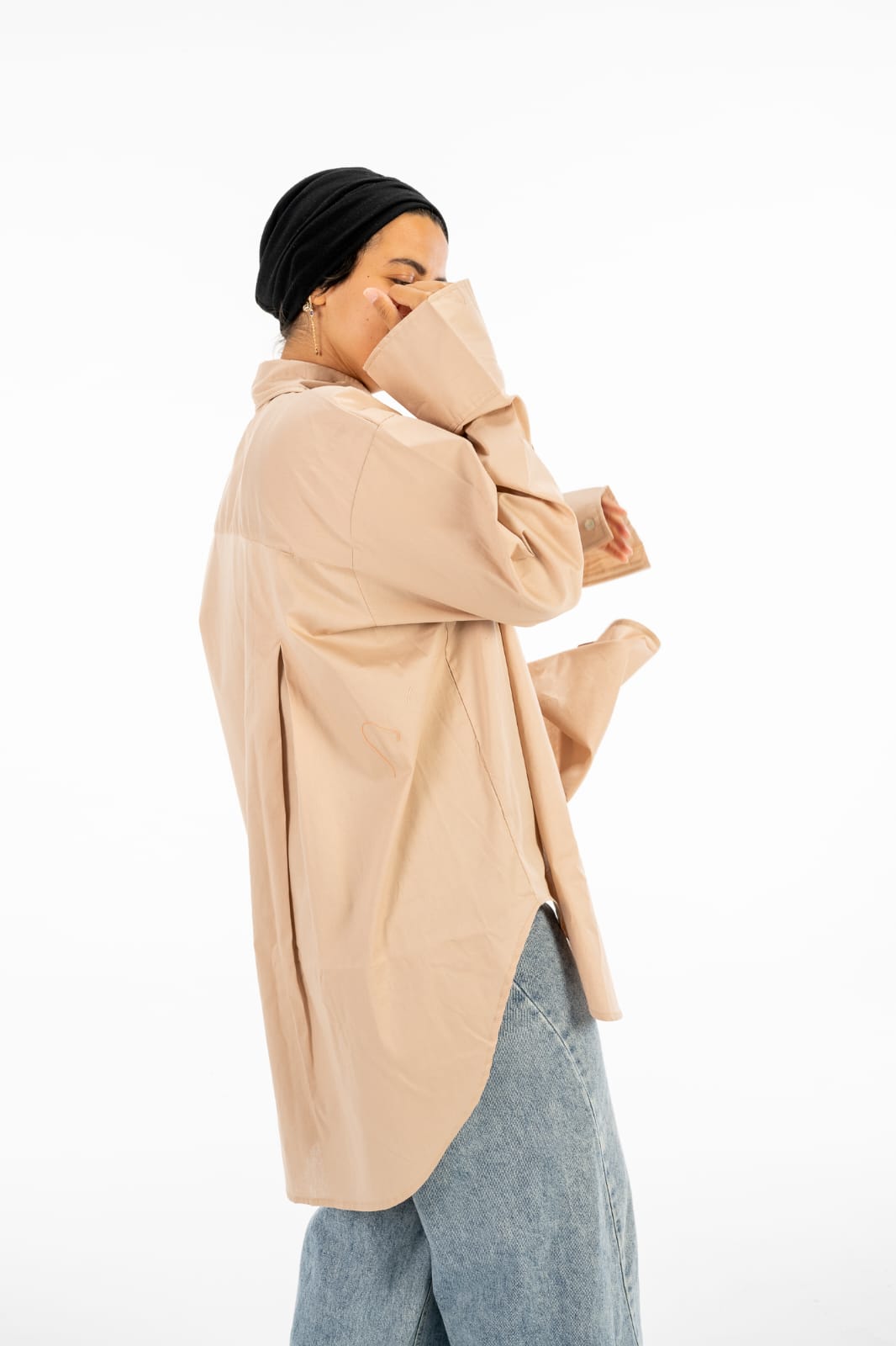 Essential Oversized Shirt - Beige - AZ-OSH-BE