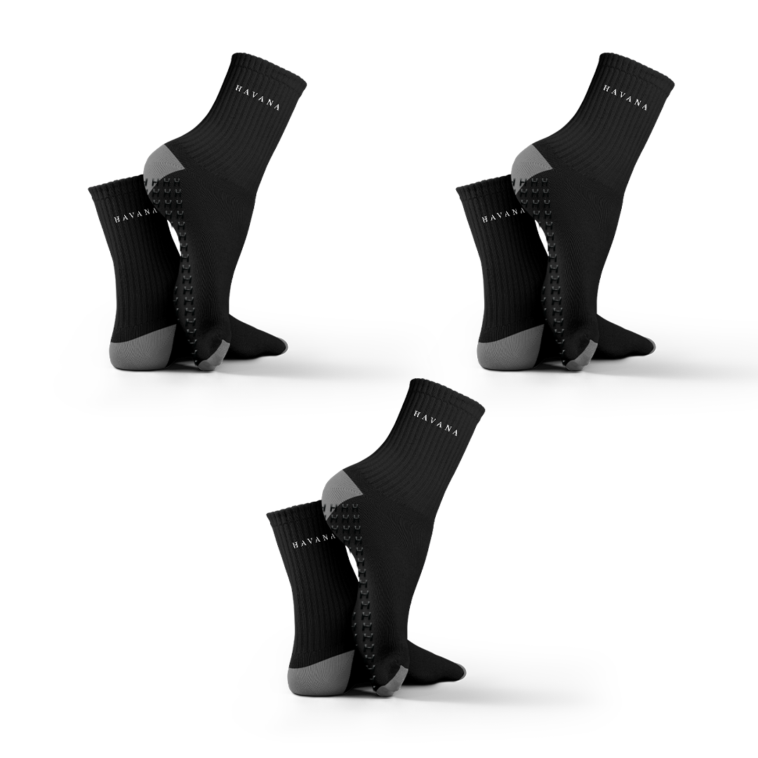 Silicon black 3 pack Havana Mid Calf Socks
