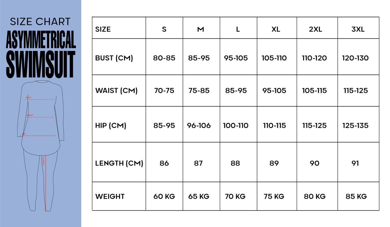 Lycra Asymmetrical Basic Swimsuit - Multicolor