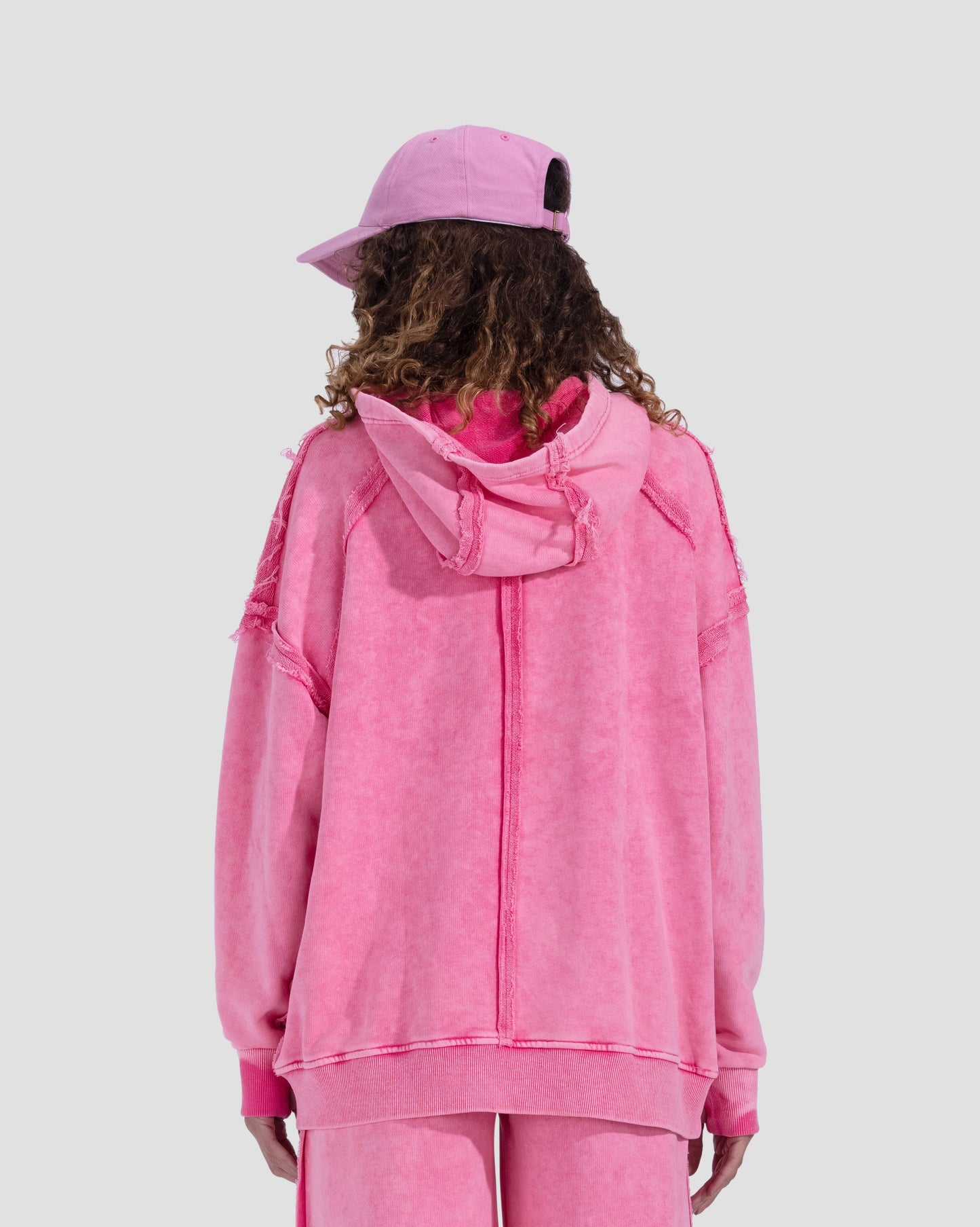 Cotton Washed Hoodie - Pink