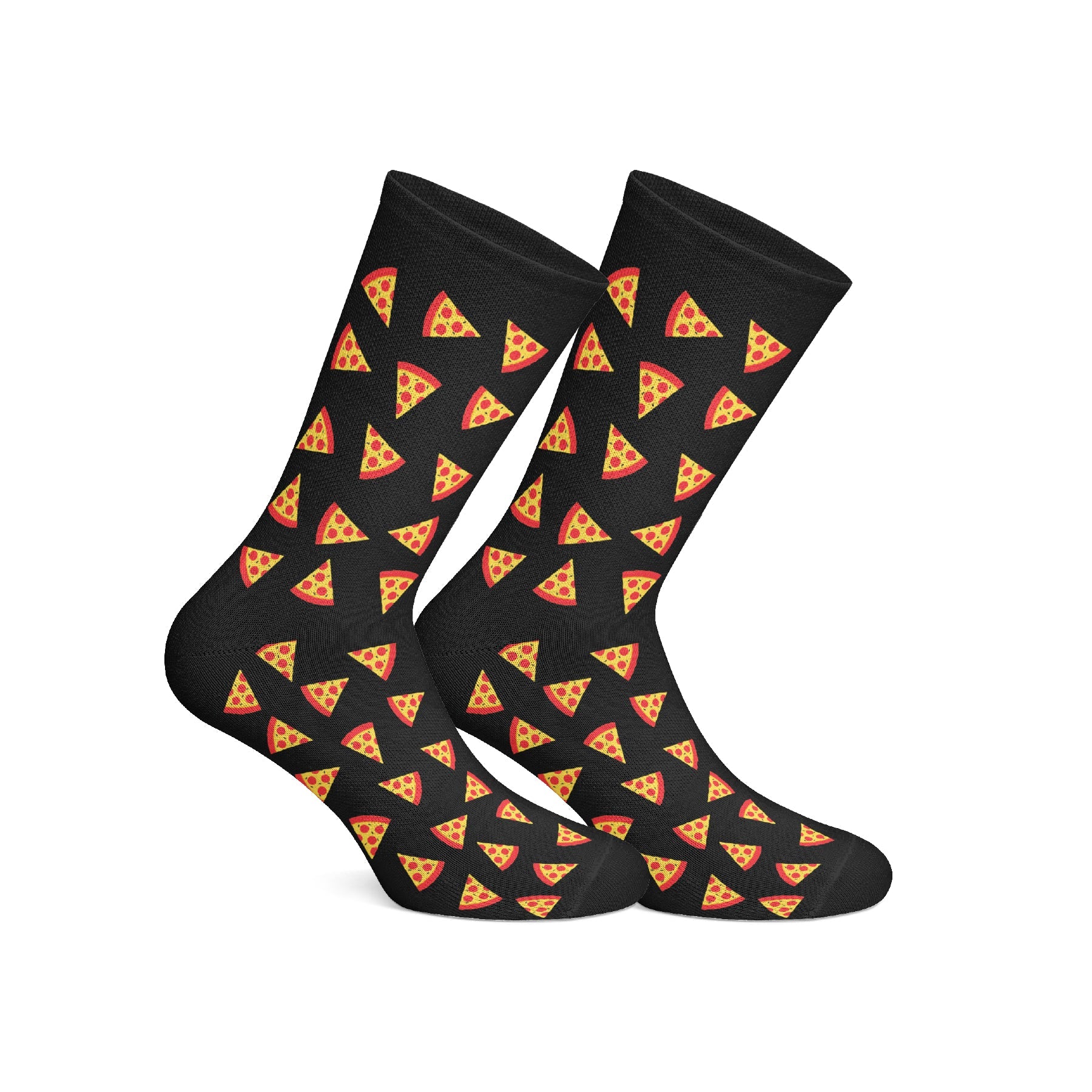 Cotton Pizza Pattern Crew Socks – Multicolor