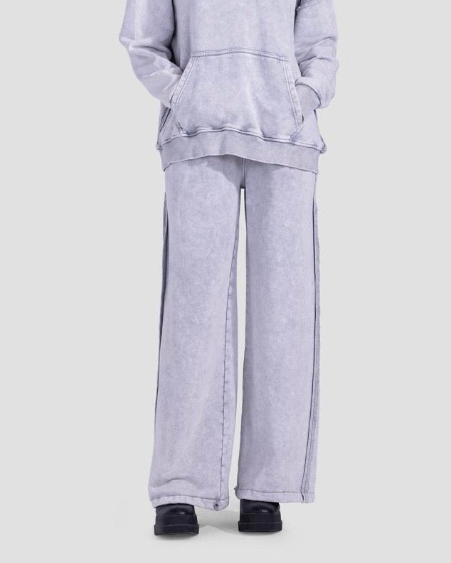 Cotton Washed Pants - Light Grey