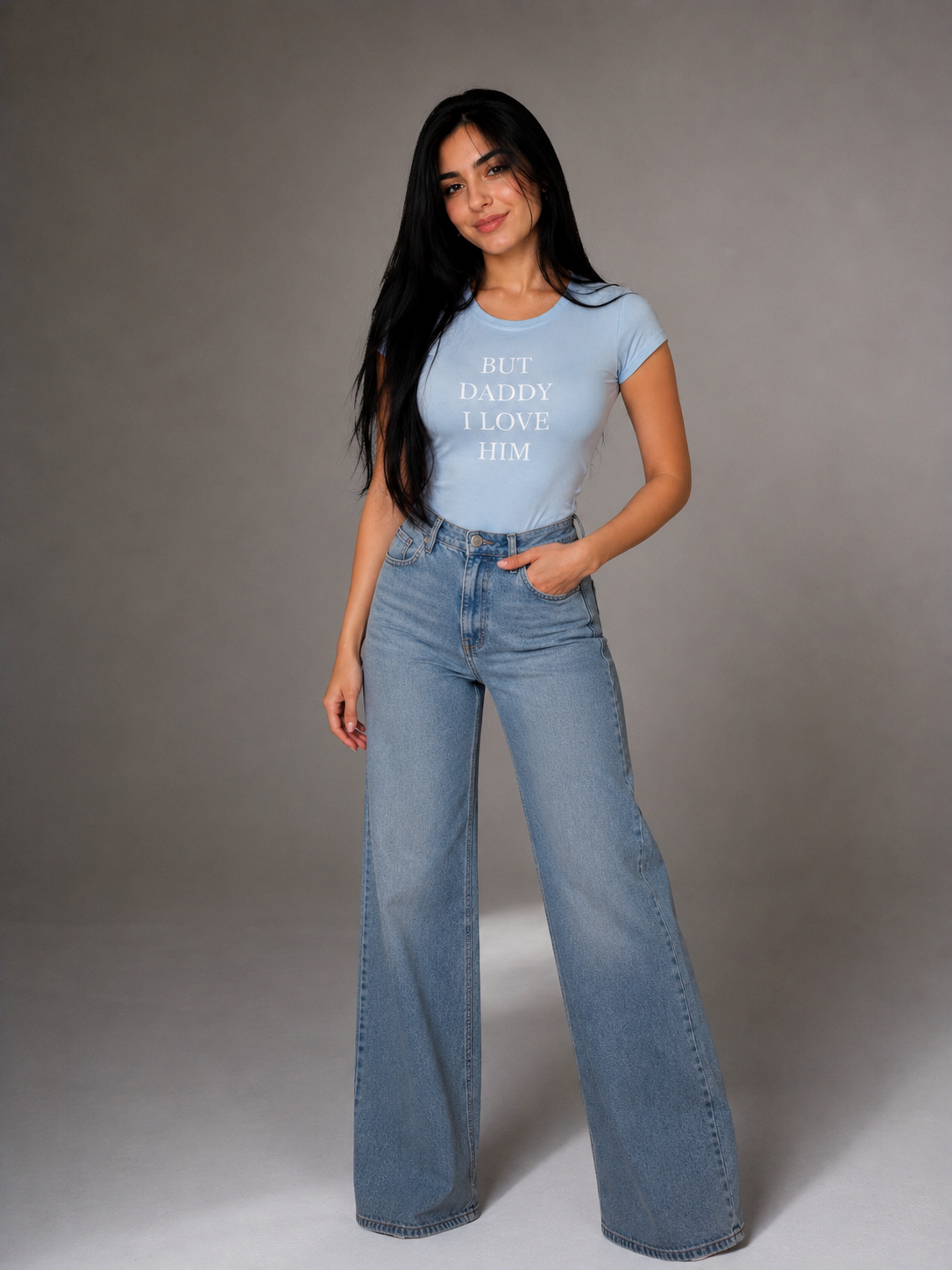 Second Skin Crop Tee - Baby Blue