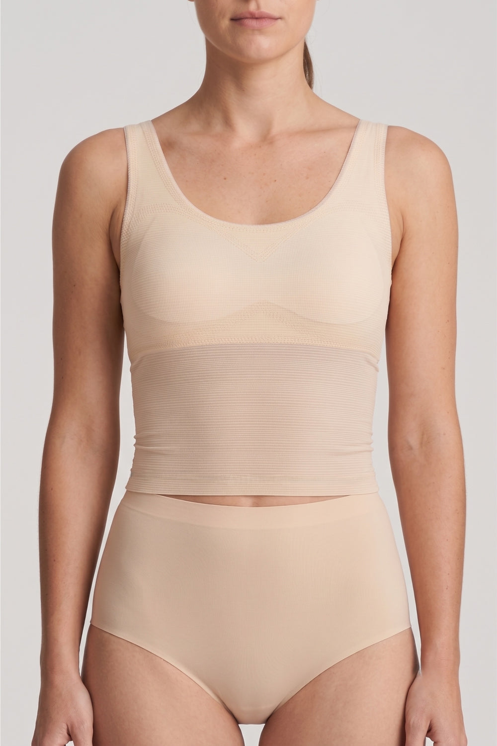 Laser-Cut Padded Top - Nude