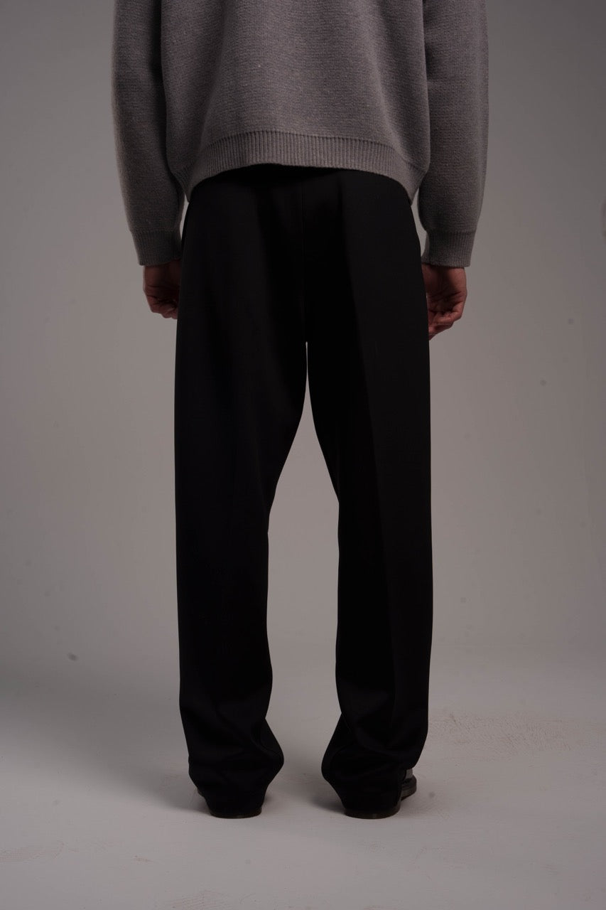 Woven Regular-Fit Trousers – Black