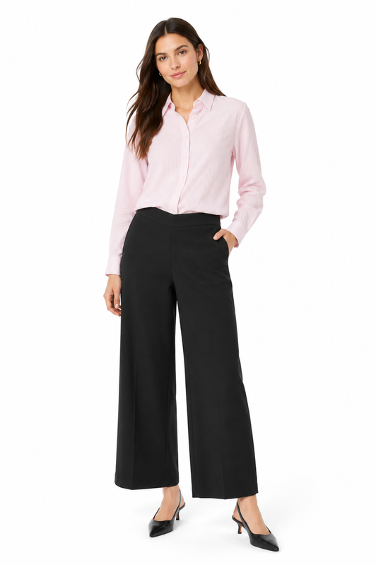 Tailored Wide Trousers - Black