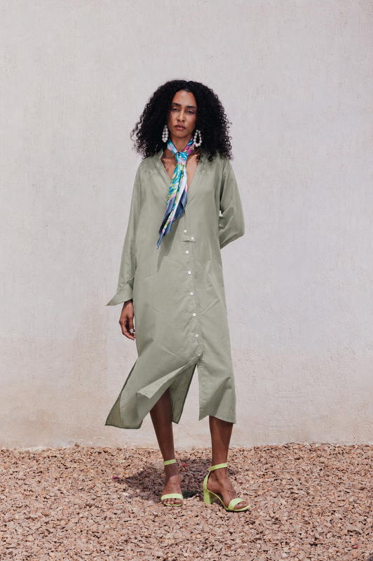 Long Shirt Dress – Olive