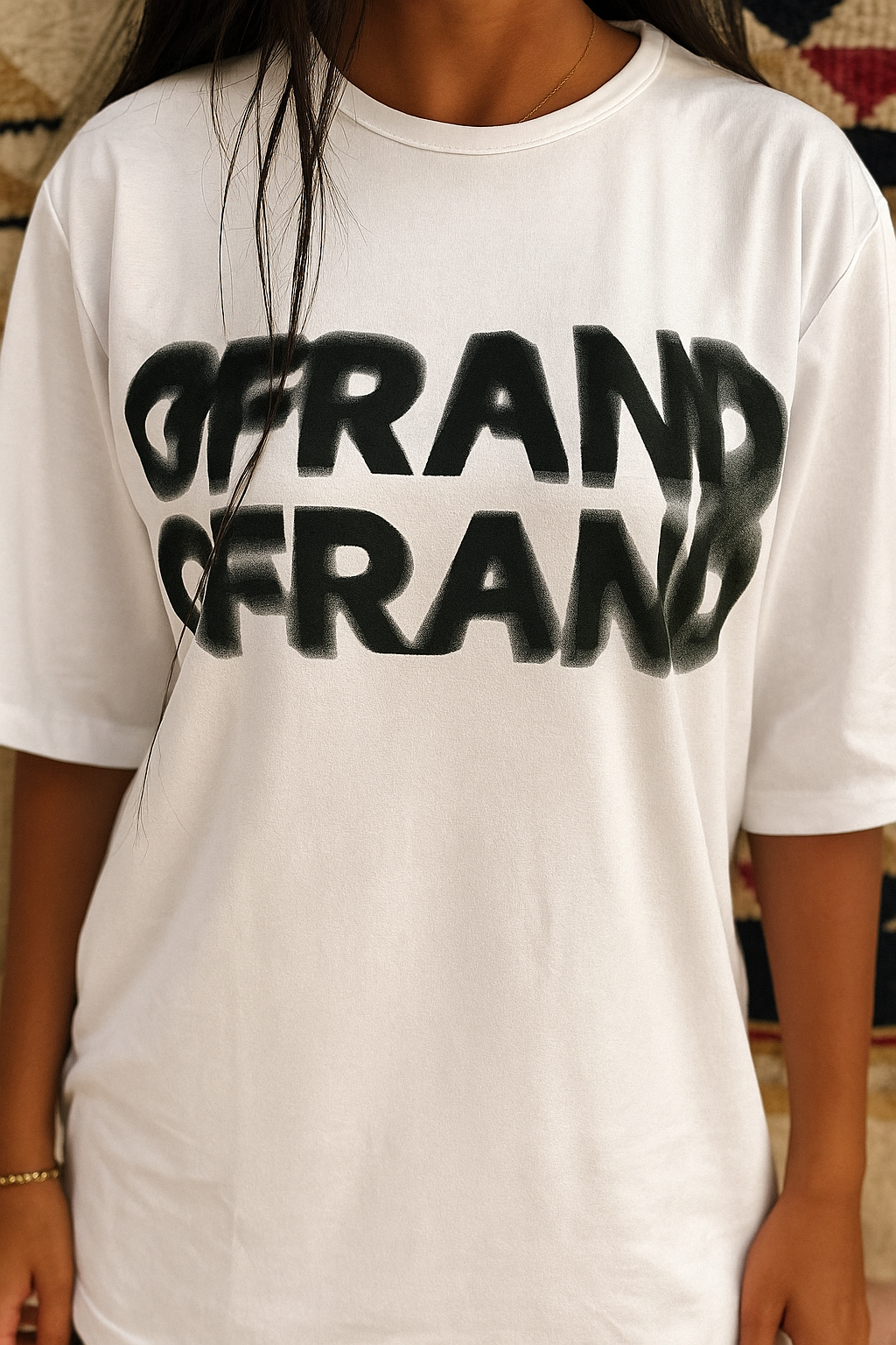 Cotton Graphic Oversized T-Shirt – White