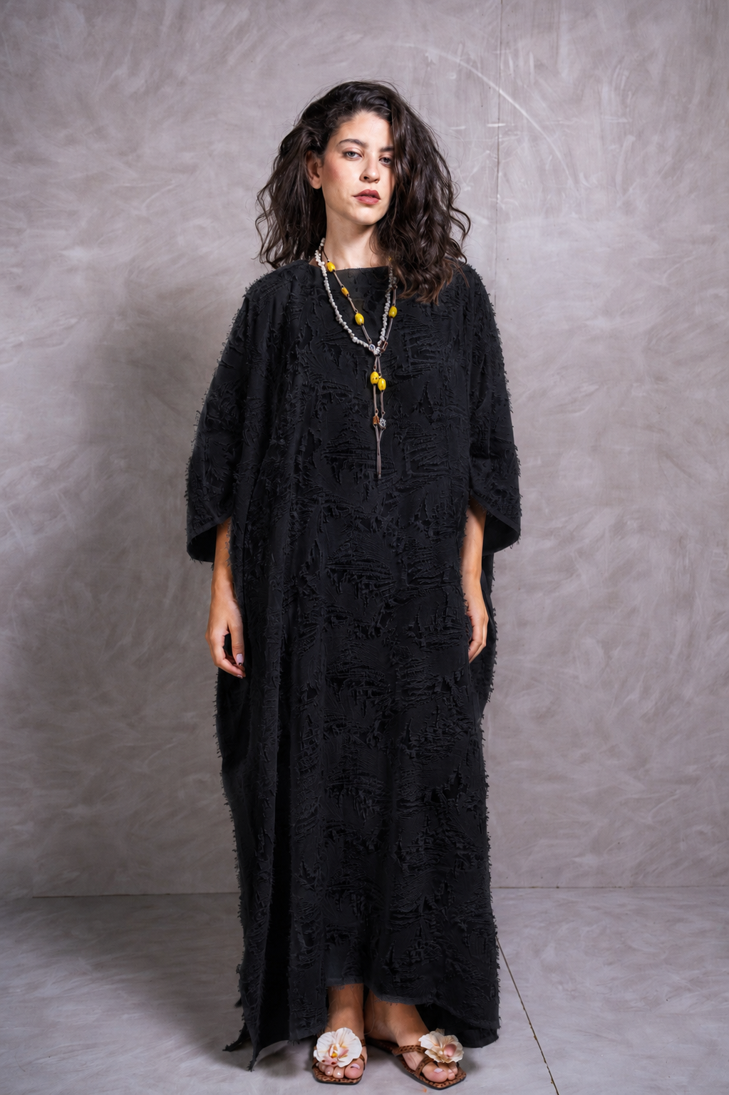 Fuzzy Beach Cover-Up - Black