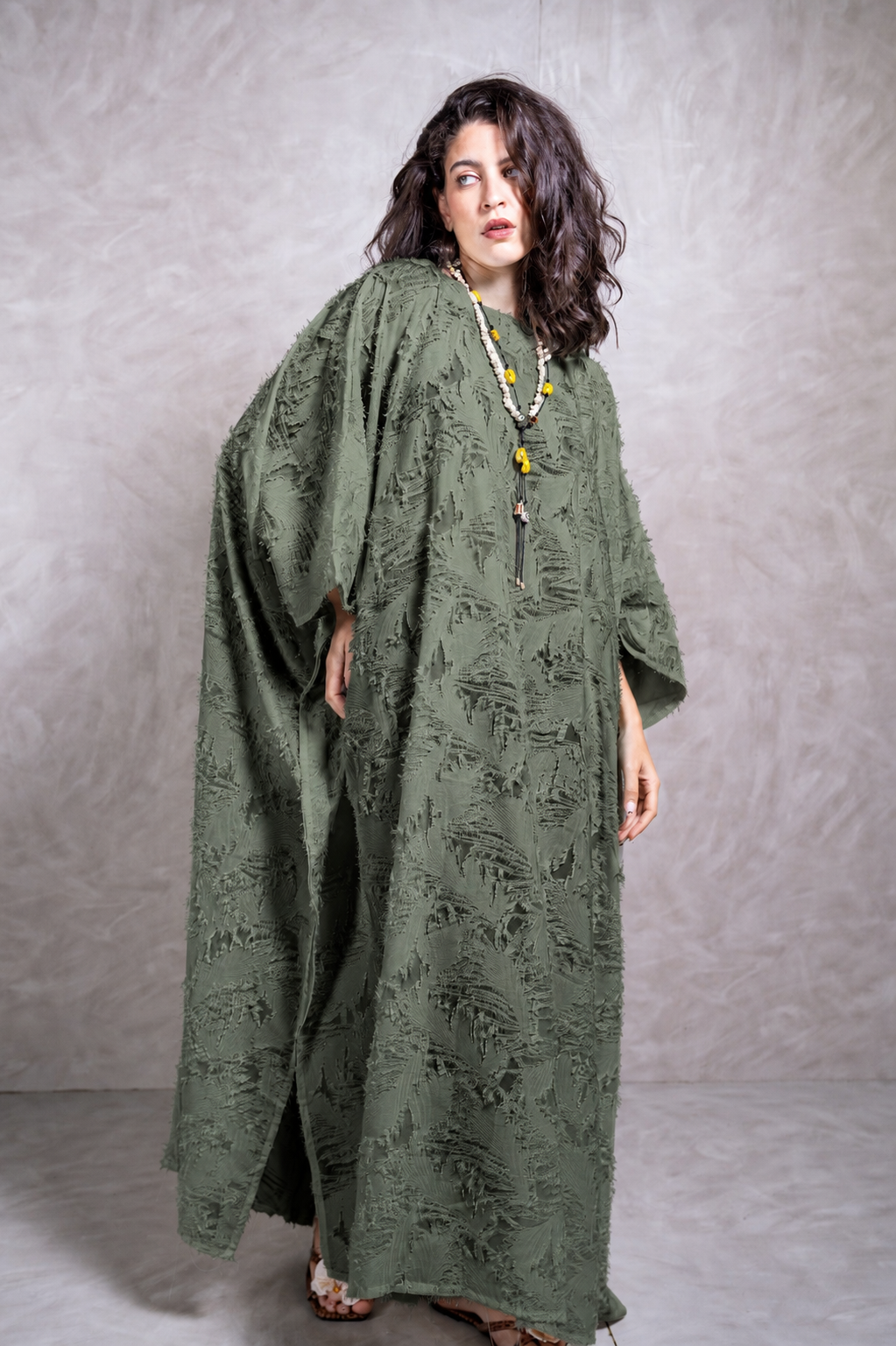 Fuzzy Beach Cover-Up - Olive