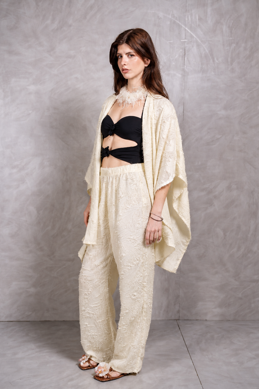 Fuzzy Beach Kimono - Yellow