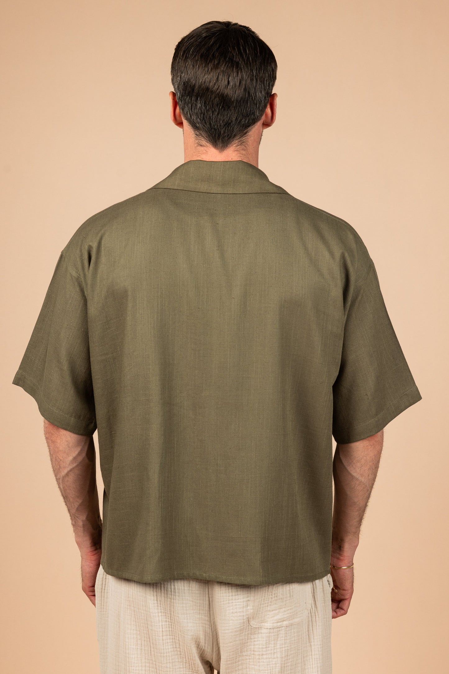 RDV Boxy Fit Linen Shirt - Olive Green