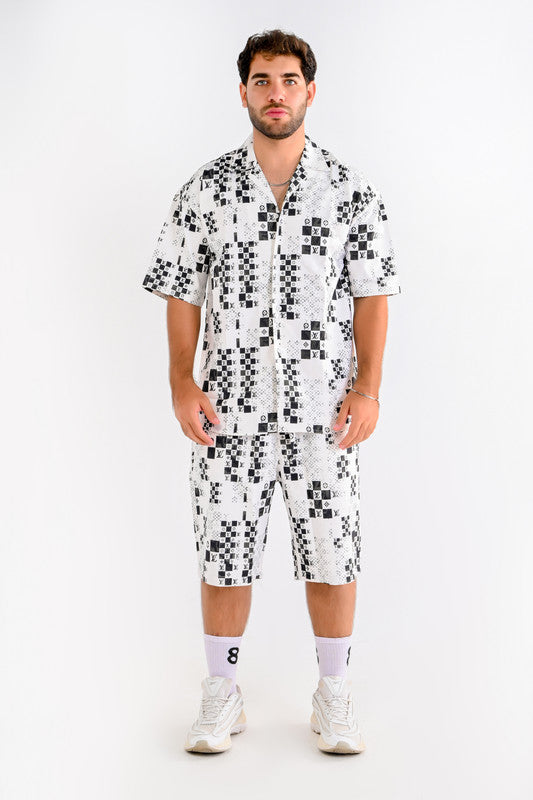 Graphic Relaxed Set – White & Black