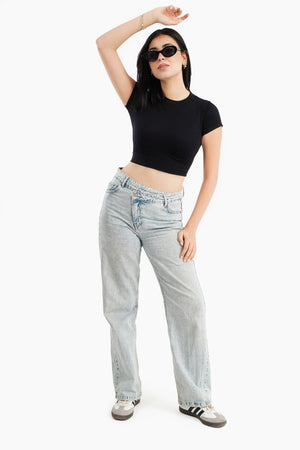 Short Sleeves Cropped Top - Carina - كارينا