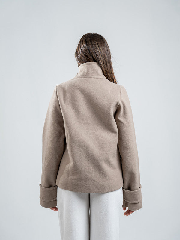 Wool Toggle Jacket – Light Beige