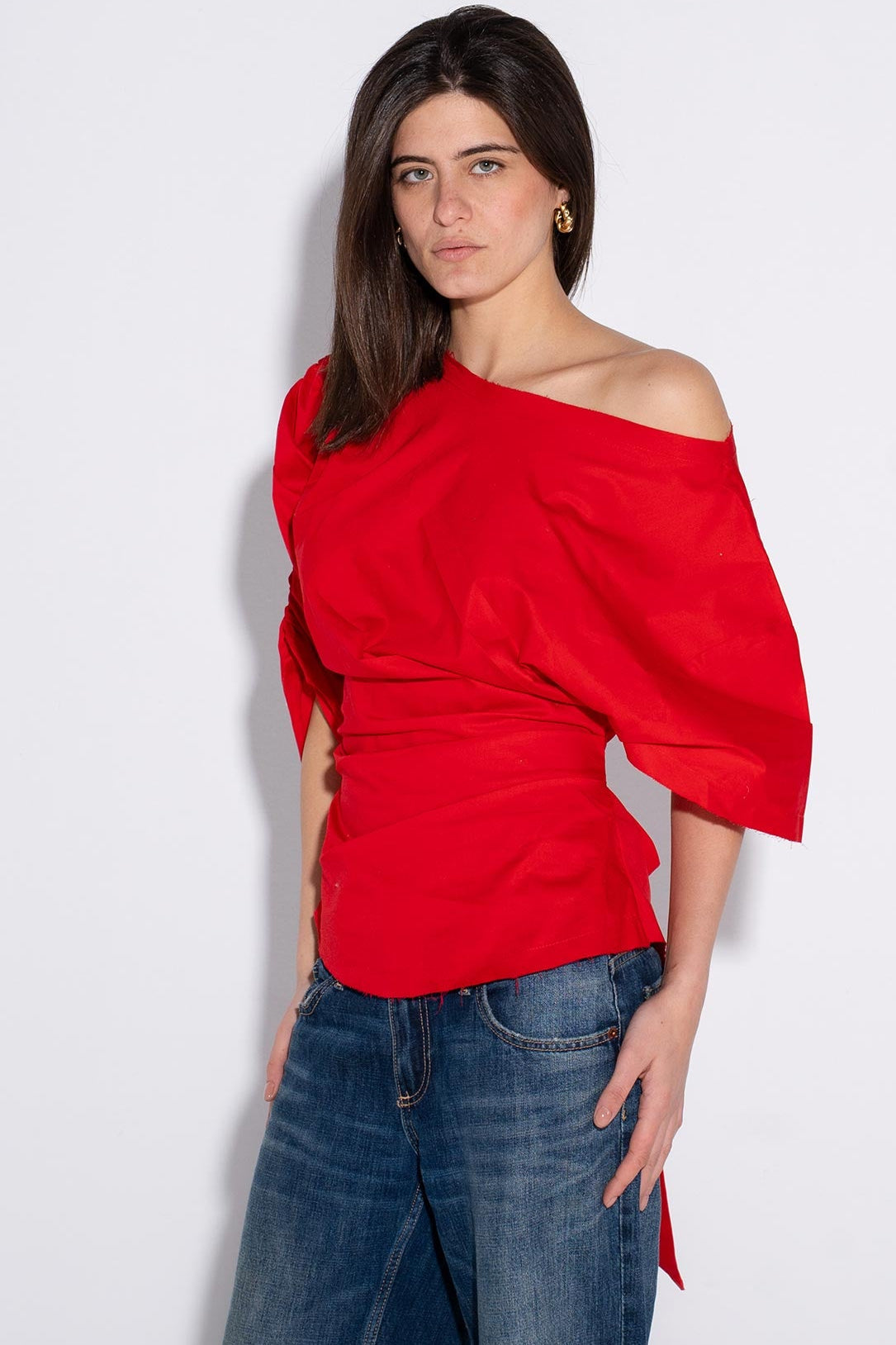 Scarlet One-Shoulder Top - Red