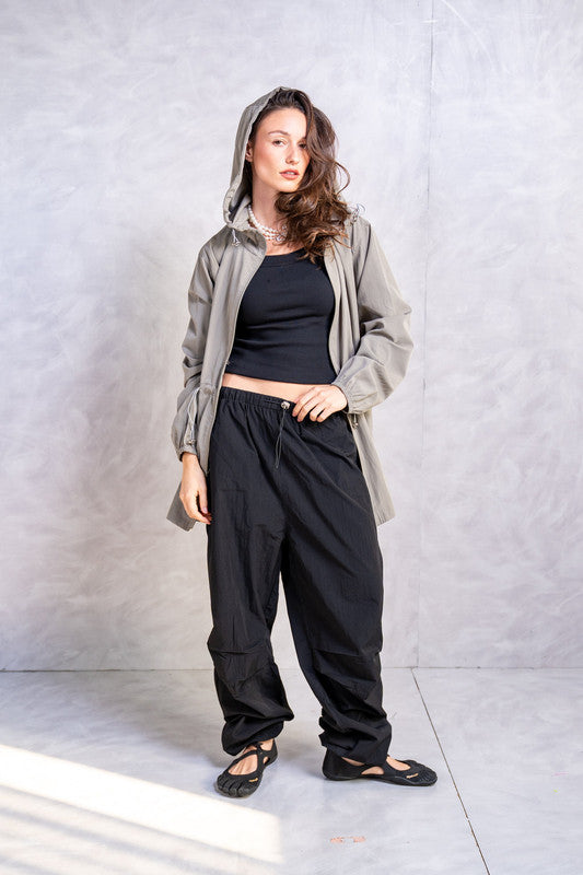 Hooded Lightweight Lounge Jacket – Olive
