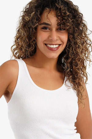 Square Back Ribbed Top - Carina - كارينا