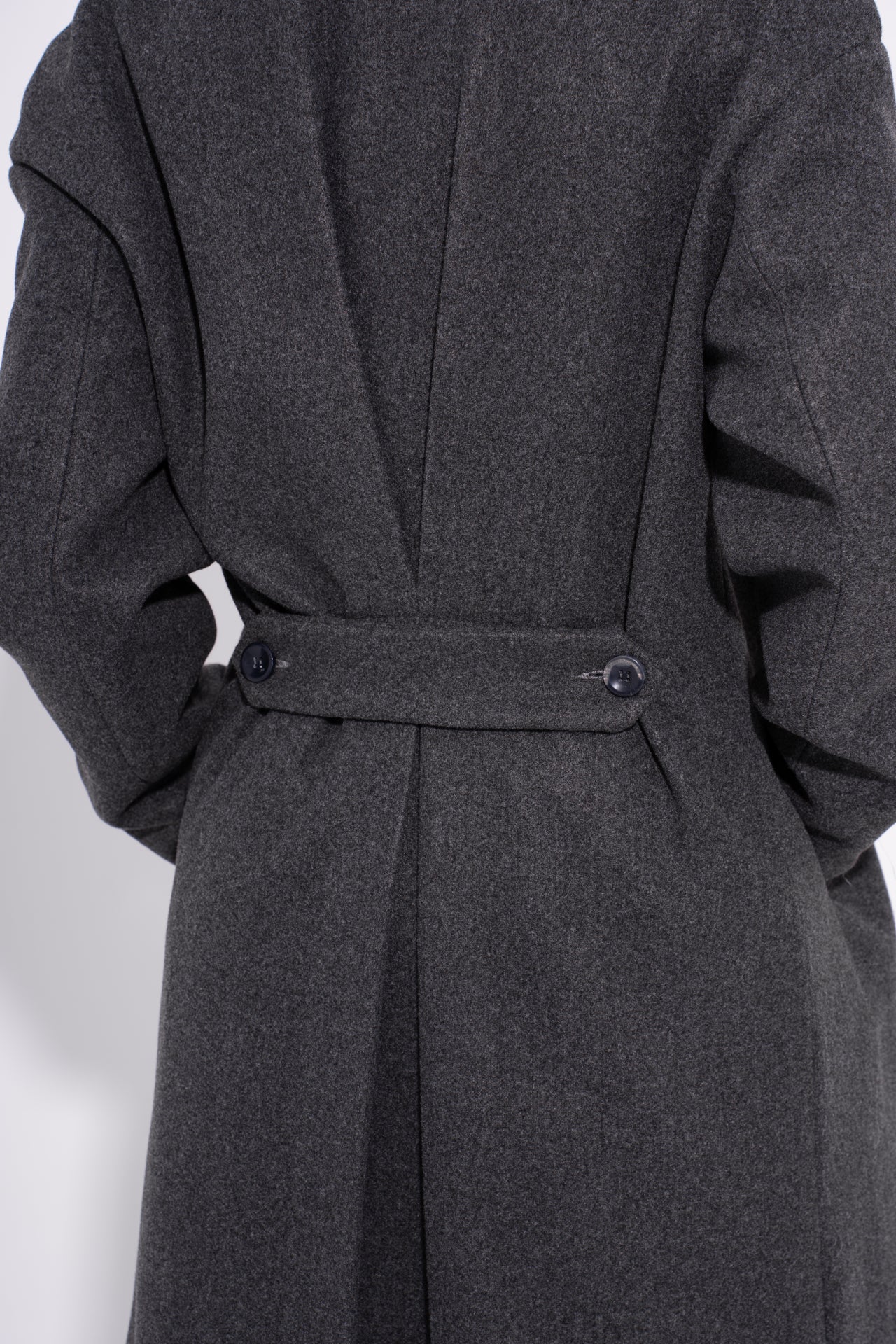 Wool Oversized Long Coat – Charcoal Grey