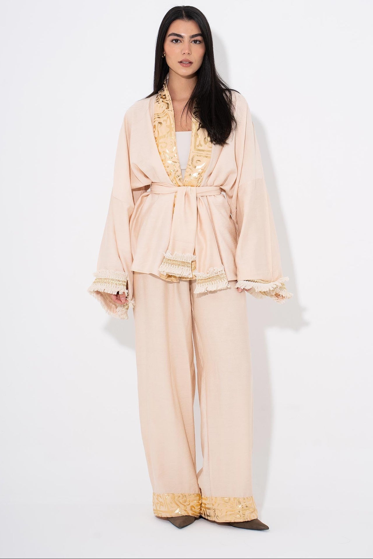 Golden Glow Kaftan Set - Gold