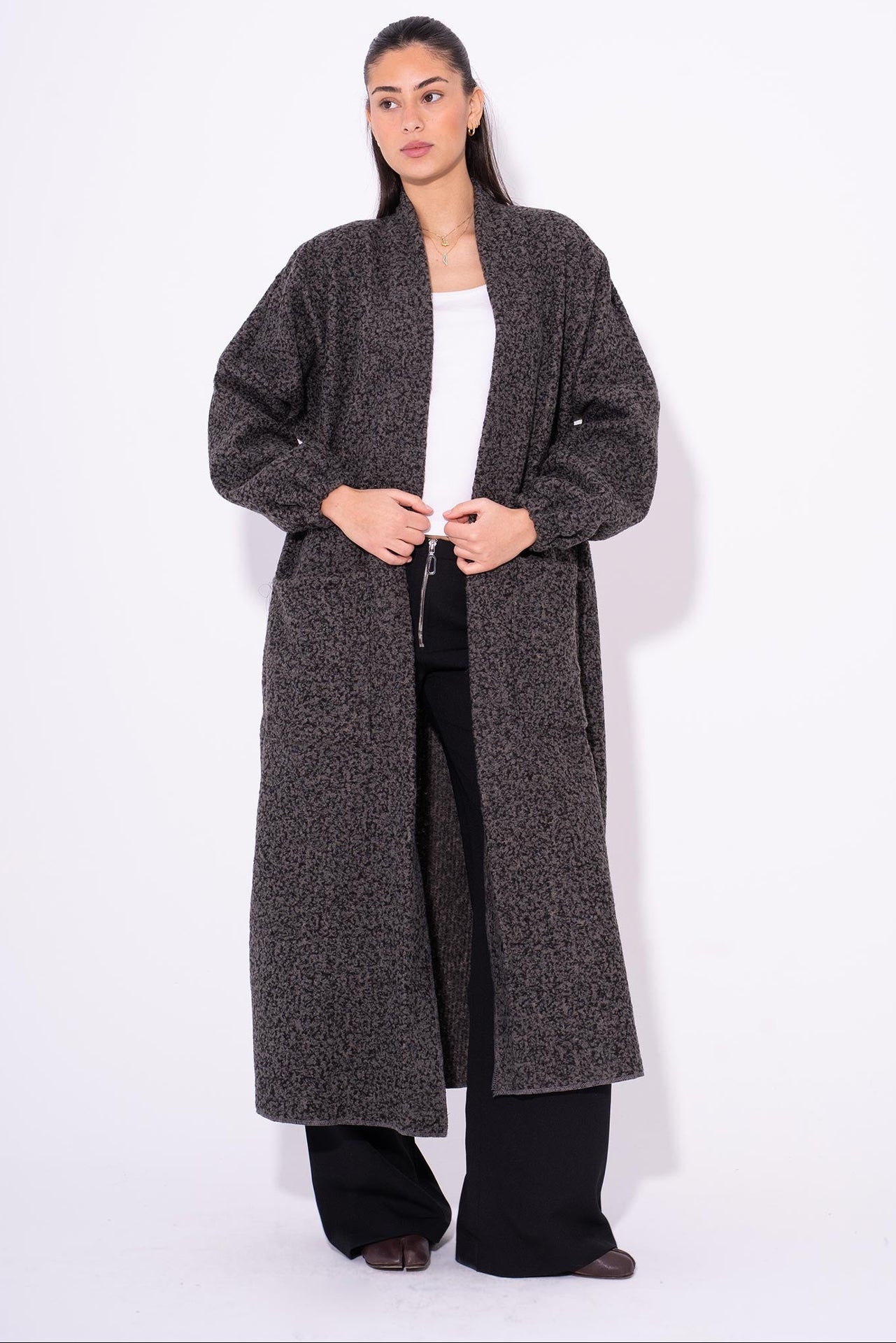 Cloudy Boucle Cardigan - Grey