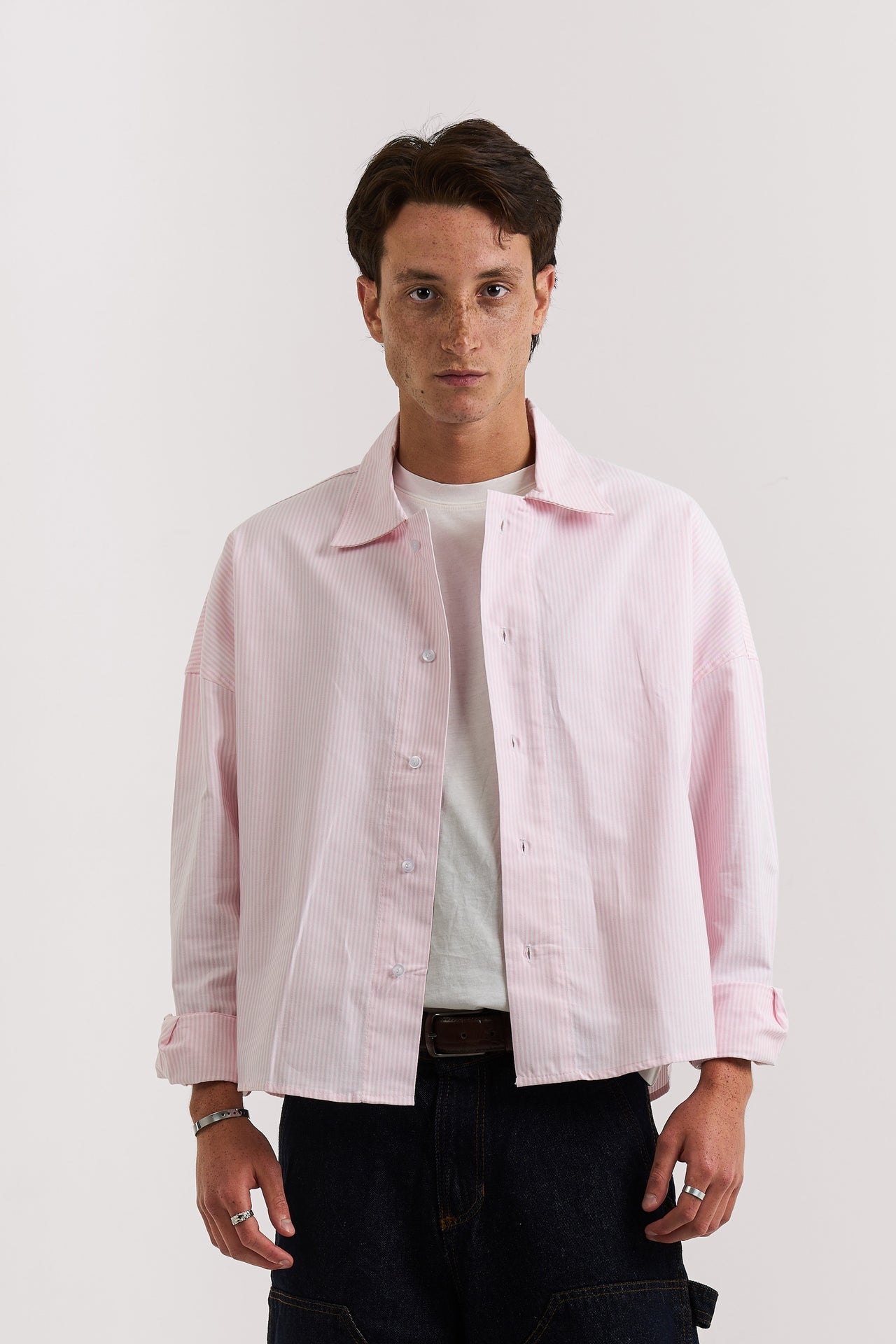 PINK STRIPED LONG SLEEVE SHIRT