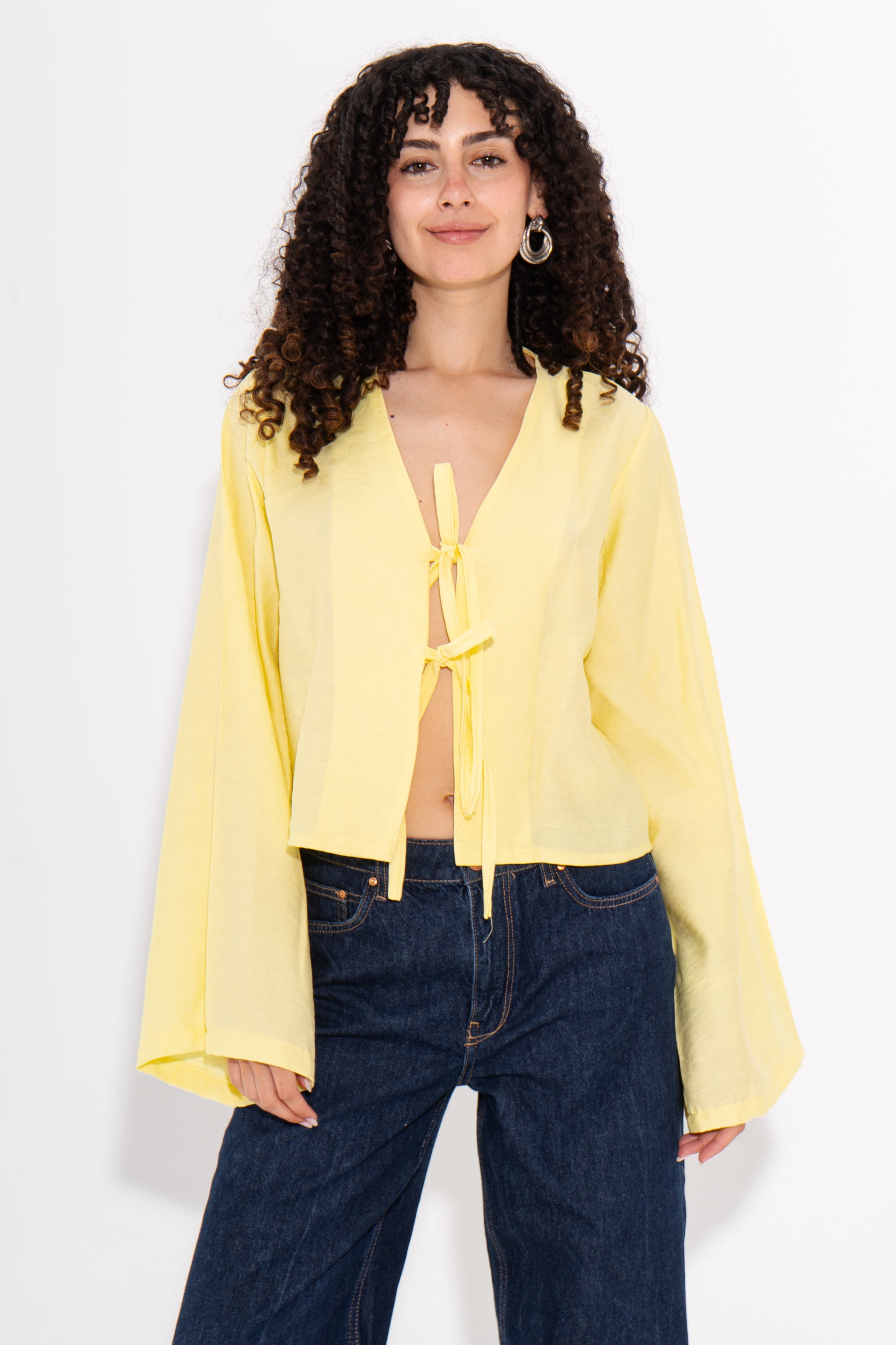 Linen Boho Shirt - Yellow