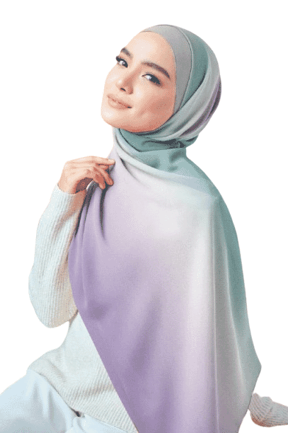 Gradient Chiffon Crepe Veil - Multicolor