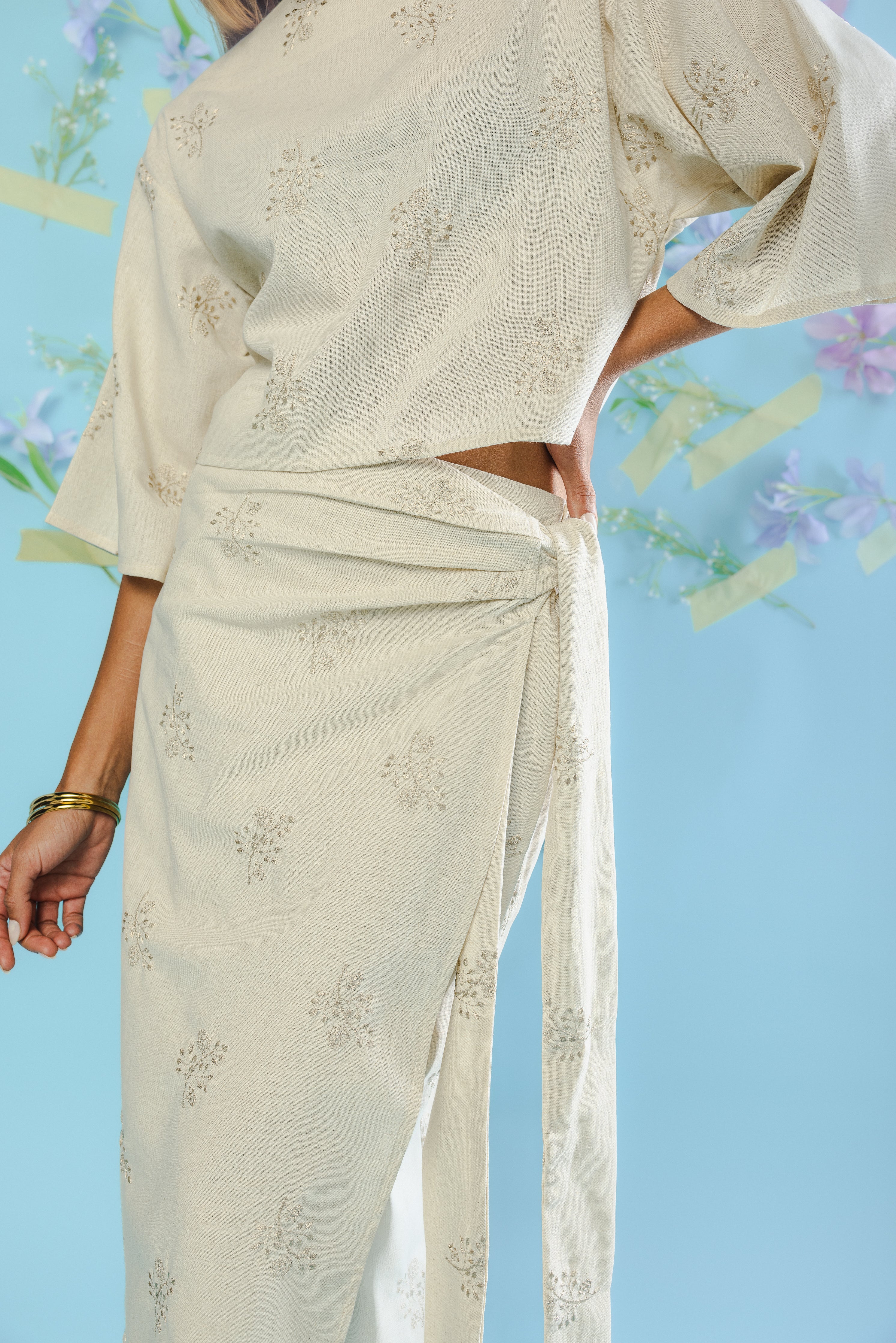 Florette Wrap Skirt - Beige