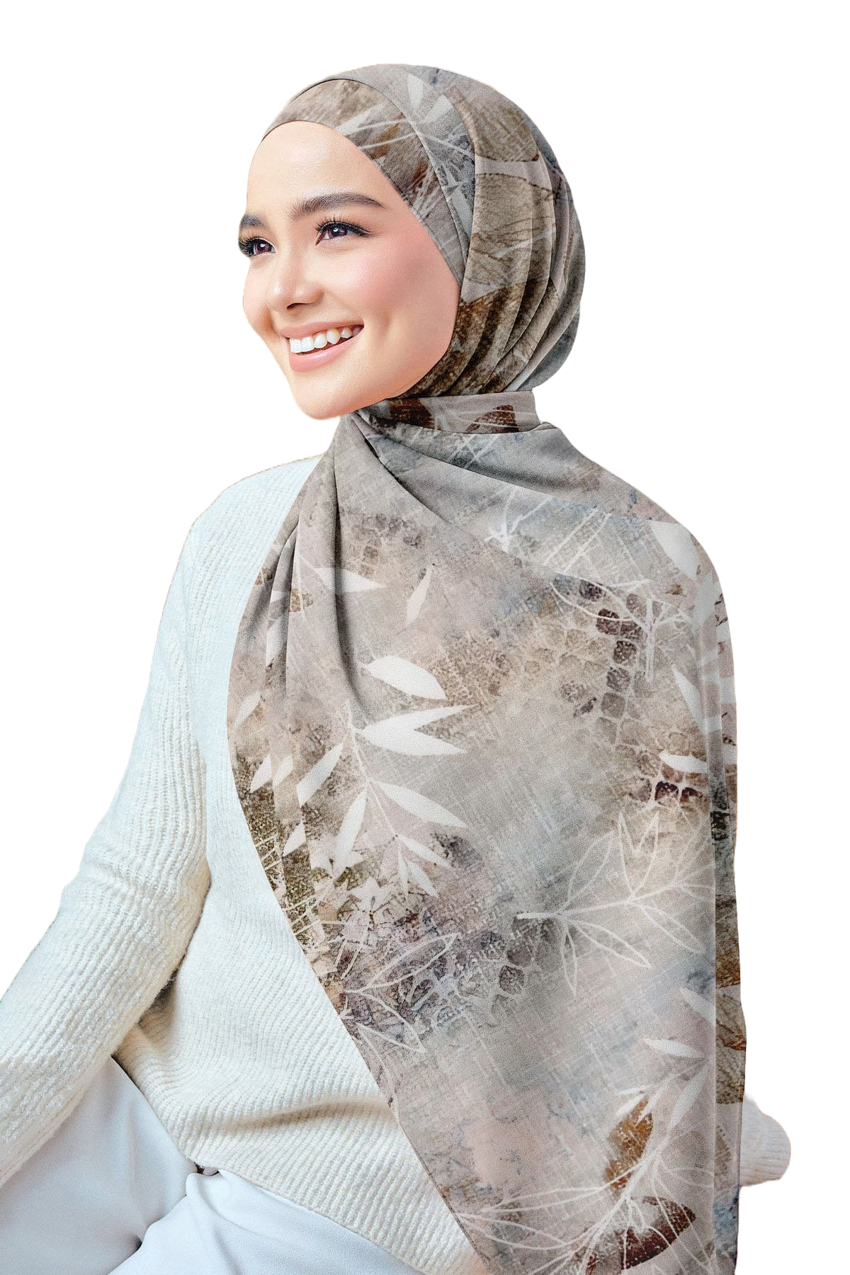 Printed Chiffon Crepe Scarf
