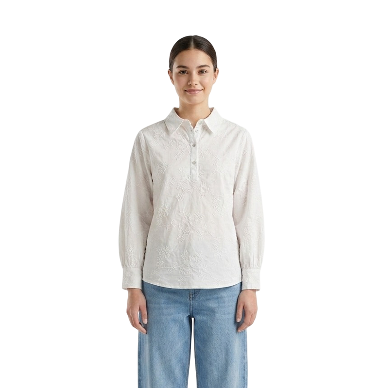 Puffy Sleeve Blouse - White