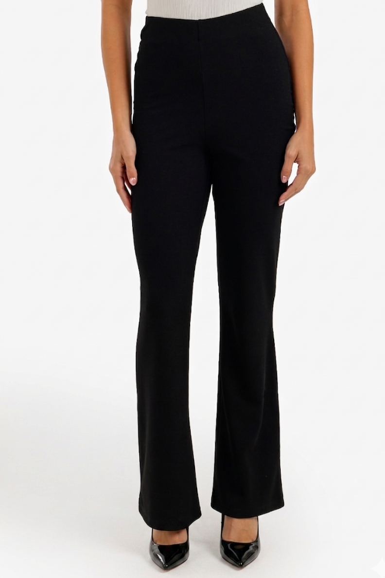 High-Waist Flare Pants - Black