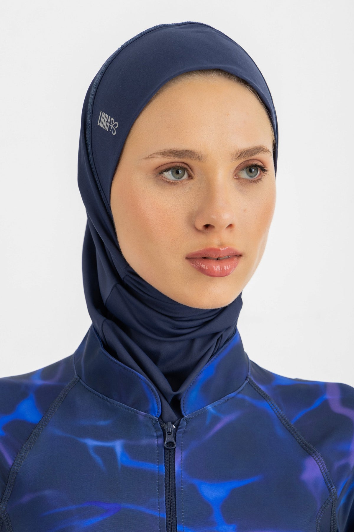 Lycra Ultra-Fit Swim Hijab - Navy