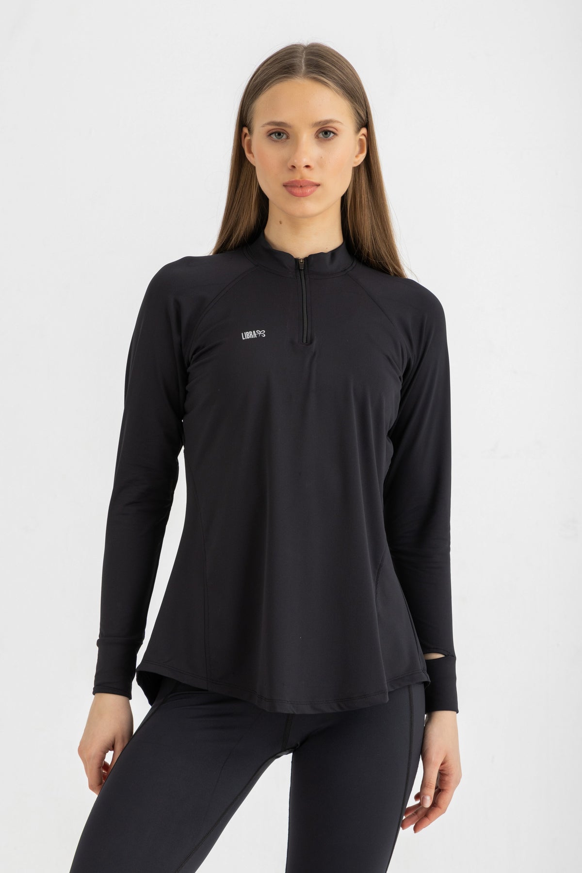 Lycra Ruffle Top - Black