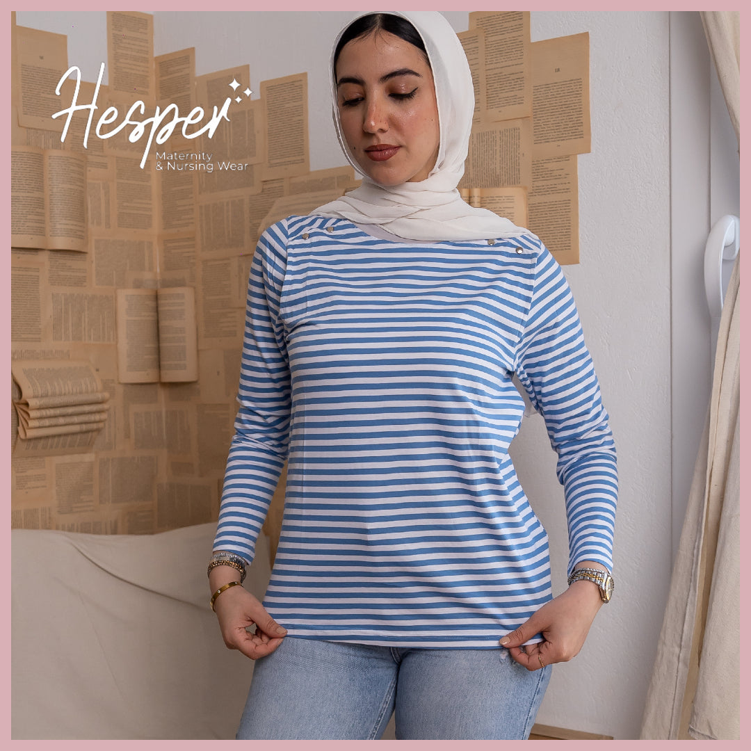 Parasola Cotton Striped Nursing Maternity T-Shirt